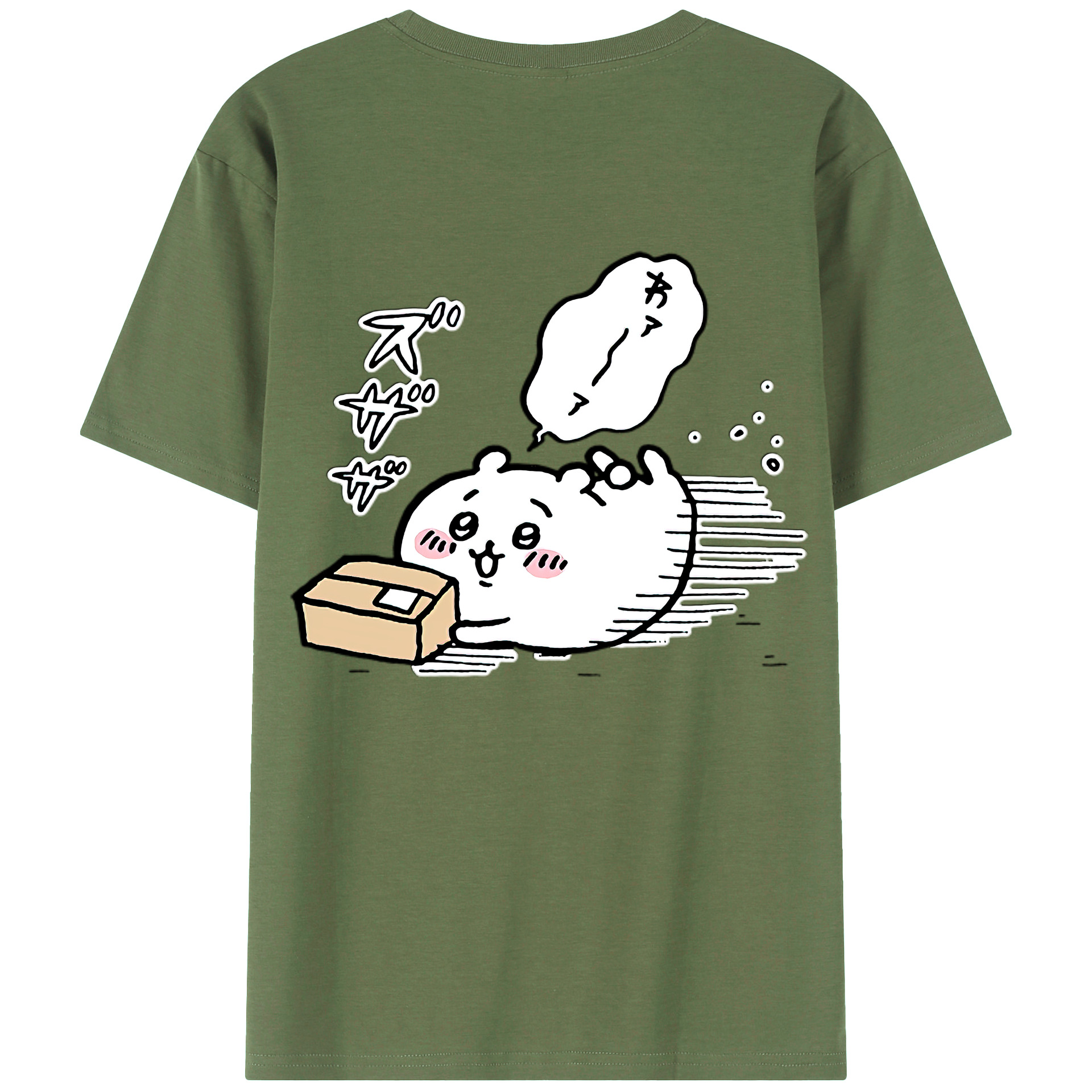 （画像用） ちいかわ ちいかわ Chii-kawa chiikawa 綿100％ メンズ半袖Tシャツ（バックプリント） 通気性